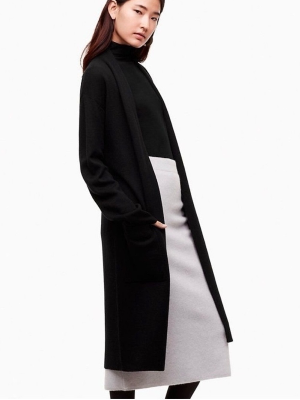 Aritzia Babaton Lance Black Long Cardigan S - Picture 2 of 12